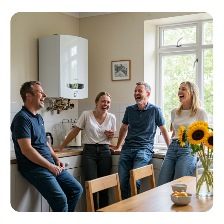family with boiler new boiler quote installation replacement emergency cover